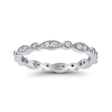 Eternity Round Wedding Band Ring Simulated CZ 925 Sterling Silver